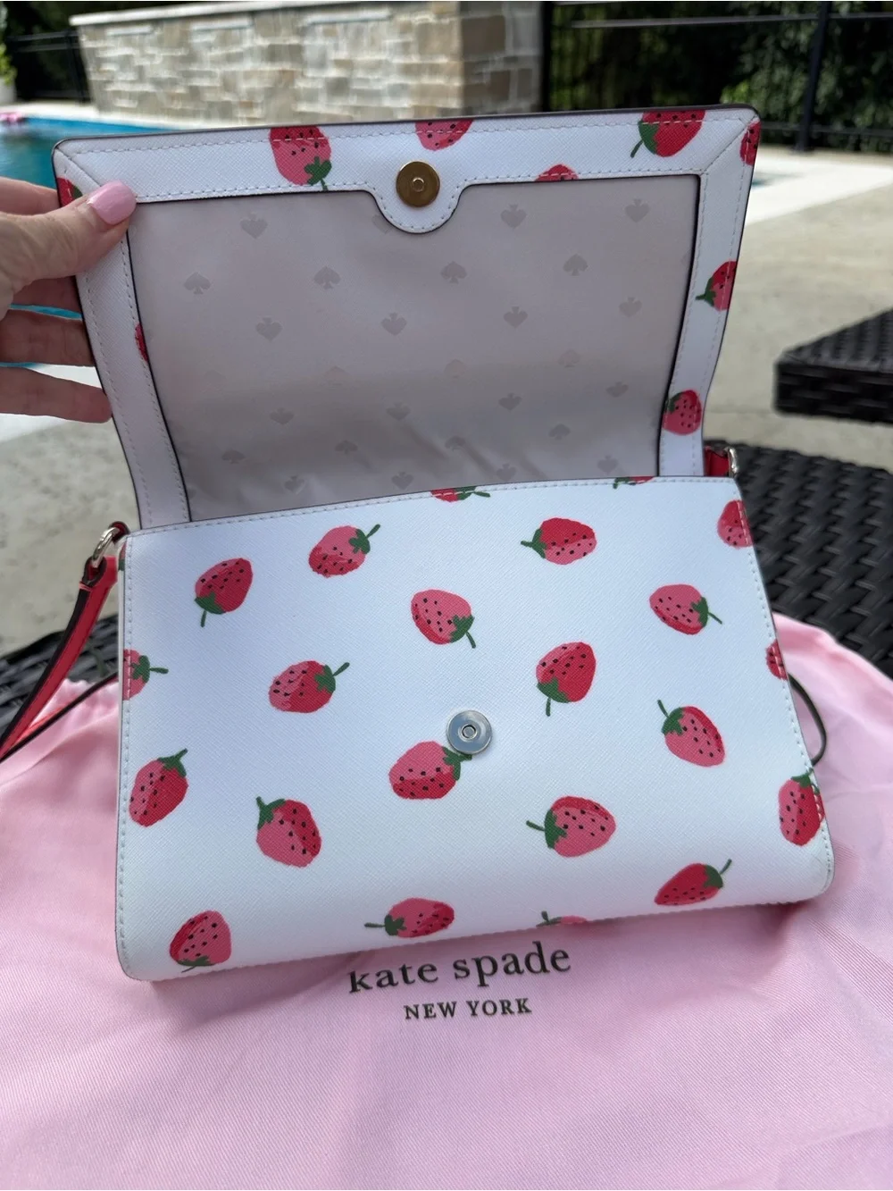 Kate Spade Strawberry Multi Crossbody Bag WKRU6880 new w/ dust bag